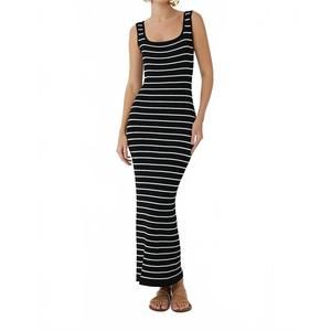 NEW JS71 payton maxi dress in black/white stripe
